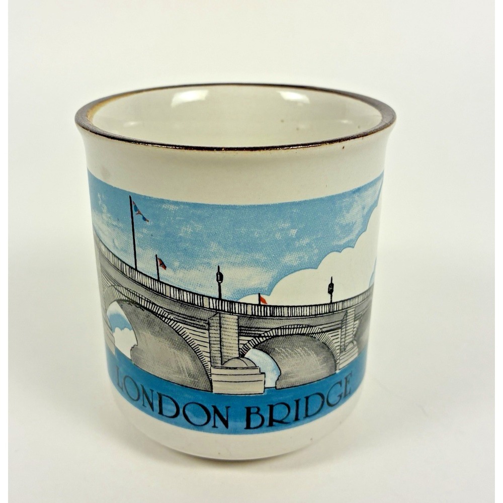 London Bridge Lake Havasu AZ Souvenir Coffee Mug Cream With Brown Rim Handle